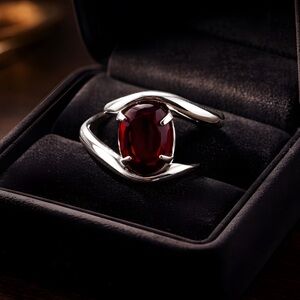Sterling Silver Garnet Ring